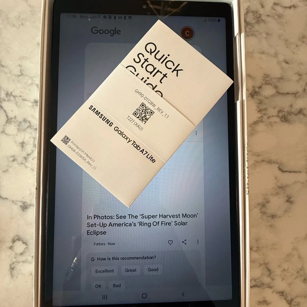 Samsung Galaxy A7 Lite Tablet.